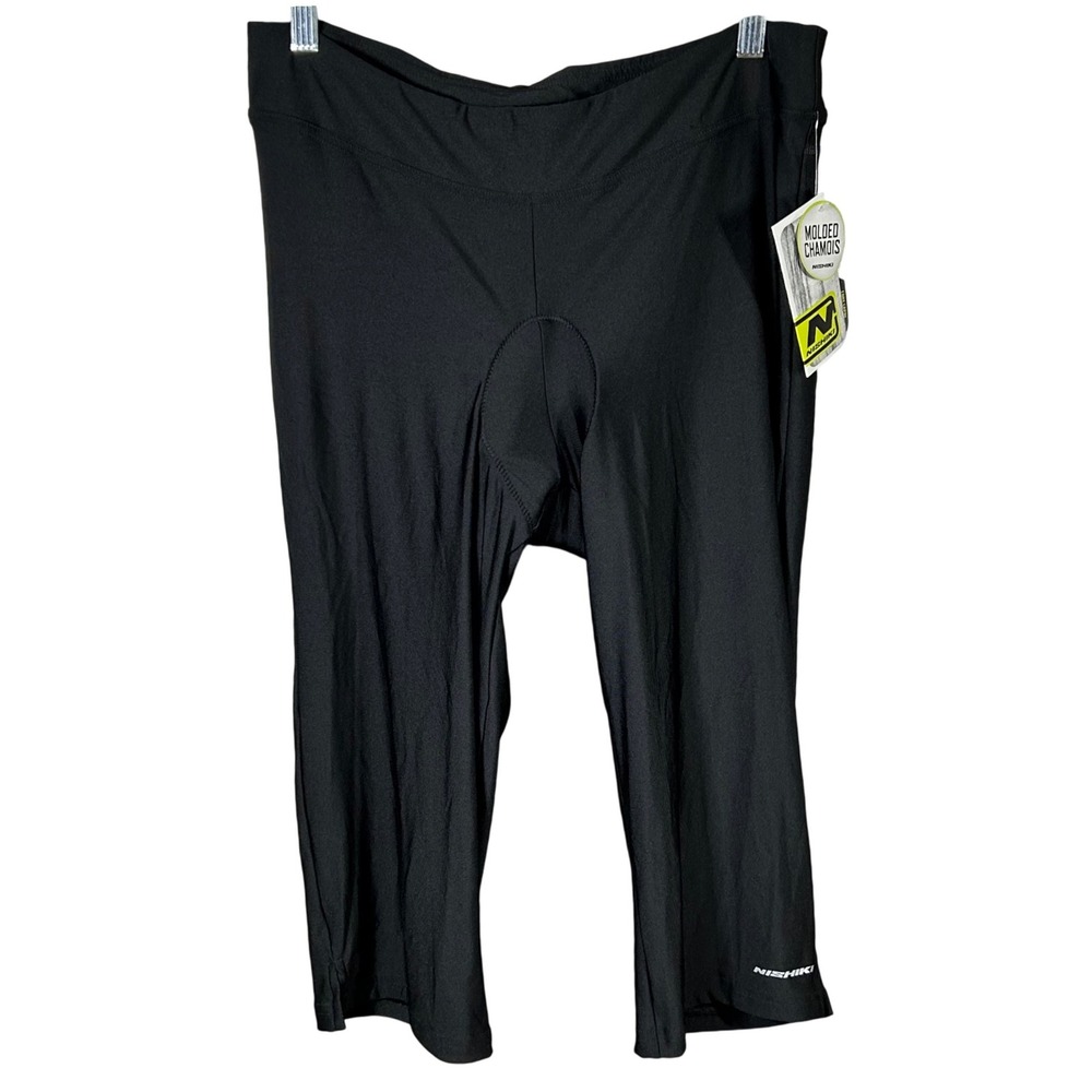 Nishiki Womens Core Capri Bike Pants Black XL Molded Chamois Moisture Management